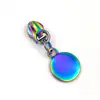 Tiradores de Cremallera Coloridos Personalizados, 15 Estilos de Pestañas de Cremallera Elegantes de Aleación de Zinc, Accesorios para Equipaje, No. 5 Cabezales de Cremallera Metálicos Iridiscentes Electrochapados