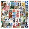 64 Adesivos de grafite de meia-idade para carimbos postais, selos vintage, faça você mesmo, guitarra, mala, capa de celular, adesivos decorativos para fones de ouvido