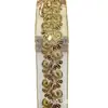Encaje de organza dorado con lentejuelas bordadas, cinta hecha a mano de 5.5 cm de ancho, para puños y cuellos de Hanfu tradicional chino