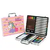 Caja de Madera 180 Pinceles Set de Plumas de Acuarela Arte de Pintura Infantil Crayón Óleo Pastel Herramienta Caja de Regalo Día del Niño