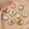 Acero Inoxidable Multi-Estilo Colgante Flor Goteo de Aceite Flor DIY Concha Flor Moda Colgante Vestido Pulsera Collar Accesorios