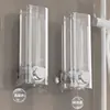 Dispensador de jabón con ventosa sin perforaciones, caja para gel de ducha, botella para gel de ducha, montado en la pared, botella para jabón de manos con pulsador, botella para champú