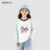 Ropa Infantil Camiseta de Manga Raglán 2026 Primavera Nuevo Elegante Top de Manga Larga para Niñas Atuendo de Moda para Primavera y Otoño para Niños Mayores