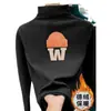 Camiseta Base de Manga Larga con Cuello Medio Alto para Niños, Estampado de Dibujos Animados Estilo Occidental Casual, Camiseta Superior Combinable para Bebé Niña, Primavera y Otoño