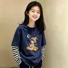 Conjunto de otoño para niña, camiseta de manga larga patchwork, nuevo estilo primavera y otoño 2026, top interior para niñas de talla mediana y grande