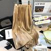 Saia de fio de serpentinas feminina primavera e verão elegante chiffon guarda-chuva saia A-line saia irregular midi saia de fio bege