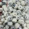 Halloween transfronterizo huella de mano de sangre peculiar calavera agujero recto cuentas sueltas cuentas redondas DIY cadena de teléfono llavero accesorios