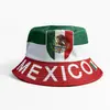 Copa do Mundo 2026 Estampa da Bandeira do México Chapéu de Pescador Chapéu Balde de Proteção Solar para Exterior Chapéu de Apoio ao Fã