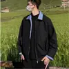 Jaqueta de retalhos xadrez estilo retrô americano, falsa peça dupla, com lapela, para homens e mulheres, casaco casual solto estilo universitário, 2026