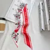 Lenço Longo Pequeno de Flores Vintage para Viagem Feminina Decoração Fita Ins Lenço Joker Tipo Seda Lenço Feminino Atacado