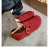 Zapatos de Piel de Oveja Versión Piel Genuina sin Cordones de Cobertura Total con Correa en el Talón, Zapatos Perezosos, Zapatos para Mujer Estilo Birkenstock con Punta Amplia