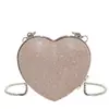 Bolsa Pequena Versátil de Coração Nicho Incrustada de Diamantes para Mulheres 2025 Verão Novo Estilo Jantar de Celebridade Bolsa de Ombro Bolsa Transversal Fashion