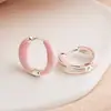 Brincos de Argola com Esmalte Colorido Francês para Primavera e Verão Design Nicho Senso de Temperamento Simples Luxo Leve Senso de Alto Padrão Brincos Brincos
