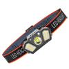 Linterna Frontal Portátil Mini con Sensor de Ola Linterna Frontal para Pesca Nocturna al Aire Libre Patrulla Linterna Frontal Portátil Recargable por USB Linterna Frontal de ABS