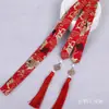 Acessórios de Franja Estilo Nacional para Meninas Crianças Hanfu Outono e Inverno Faixa de Cabelo Antiga Acessórios de Cabelo Vermelhos