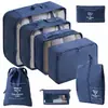 Conjunto de Armazenamento para Viagem Amazon Bolsa de Armazenamento para Viagem Conjunto de Oito Peças Bolsa de Armazenamento para Organização de Roupas de Viagem
