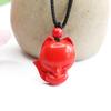 Colgante de Sándalo Rojo Jade Zorro Collar Encanto Chensha Joyería al por Mayor Transmisión en Vivo Dropshipping S2080908