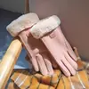 Luvas Femininas de Inverno para Montaria e Dirigir com Forro de Fleece Espessadas Quentes à Prova de Frio à Prova de Vento Tela Sensível ao Toque Luvas de Camurça e Veludo de Inverno