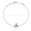Pulsera Mini Trébol de Cuatro Hojas Flor Única Chapada en Oro Rosa de 18 Quilates con Ágata Roja, Artesanía de Precisión CNC, Directamente de la Fábrica Fuente