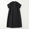 Vestido corto plisado estilo japonés 2026, vestido de línea A holgado y cómodo de longitud media para verano