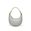 Bolsa de ombro feminina com textura de meia-lua, direto da fábrica, nova 2025, bolsa de axila, bolsa de meia-lua fashion portátil
