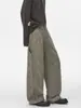 Pantalones de Algodón Puro para Exteriores Muxi Clothing con Manchas de Tinta Lavadas Pierna Ancha Pierna Recta Holgados de Trabajo Pantalones Casuales para Hombre