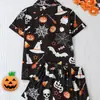 Cardigan Cruzado Europeu e Americano de Seda Leite com Estampa Única Pijama Feminino, Shorts de Manga Curta, Roupa de Dormir Casual Respirável, Roupa de Casa
