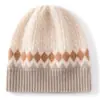 Gorro de Cachemira para Mujer 100% Cachemira Pura Nuevo Color de Moda Combinado Cálido y a Prueba de Frío Gorro de Punto con Protección para los Oídos