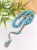 33 Perlas de Oración Turquesa Misbaha 10mm Perlas de Oración Tasbih
