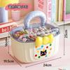 Caja de Accesorios para el Cabello de Escritorio Infantil de Dibujos Animados Doble Capa con Separador de Gran Capacidad Pasador Joyería Multifuncional Portátil Caja de Almacenamiento