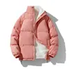 2024 novo estilo roupas acolchoadas de algodão casal gola alta roupas acolchoadas de algodão forro de lã espessado veludo de cordeiro acolchoado de algodão jaqueta marca de tendência estilo Hong Kong roupas tipo pão masculinas