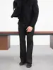 Pantalones Grises de Estilo Italiano Acampanados para Hombre, Pantalones Largos de Pierna Recta Estilo Americano para Negocios Casual de Verano al Aire Libre, Ropa para Viajar