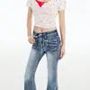 Jeans Azul Micro-boca Estilo Americano Spice Girl Retrô Feminino 2025 Primavera e Verão Novo Design Slim-fit Calças Emagrecedoras