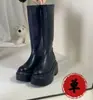 Botas elásticas de suela gruesa, botas ajustadas para mujer, colección otoño/invierno 2026, botas hasta la rodilla, elegantes botas de tacón alto, botas de moda