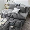 Estilo Ins Cor Pura Algodão Duplamente Lavado Roupa de Cama Dormitório Estudantil Conjunto de Quatro Peças de Inverno Conjunto de Três Peças Venda Quente Meituan