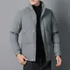 Roupas de Algodão de Inverno Masculinas Tendência Solta Gola Alta Jaqueta de Algodão com Enchimento Casual de Negócios Fashionável Quente Espessada Meia-Idade e Jovens Casaco de Algodão