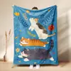 Manta de Flanela Fofa de Gato Pet Universal para Todas as Estações Manta para Cochilo no Escritório Manta Cobertora para Intervalo de Almoço no Dormitório