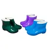 Botas de lluvia para mujer de invierno cortas antideslizantes para adultos, botas de lluvia de moda, zapatos de agua gruesos cálidos con forro fijo, de caña baja, cubrebotas, zapatos de goma