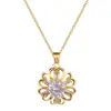 [Acero de titanio] Collar elegante y hermoso de lujo con personalidad de flor hueca, cadena de clavícula de acero de titanio para mujer.