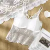 Mariposa de Encaje Hermosa Espalda Lencería Verano Talla Grande Delgado Tubo Largo Camisola Wrap Interno Femenino Sujetador Sexy