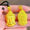 Pendente de Cabeça de Buda Premium Tendência Tiktok Unissex, Popular Cobre Banhado a Ouro Antigo Ouro Areia Pingente de Colar Cabeça de Buda Venda por Atacado