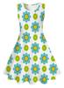 Vestido sem mangas para meninas com estampa completa de girassol, estilo casual transfronteiriço europeu e americano, garota da floresta ensolarada, impressão digital 3D