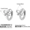 Brincos de Argola Lisos de Aço Inoxidável com Laço Brincos de Ouro 18K para Mulheres Moda Transfronteiriça Europeia e Americana Brincos Versáteis de Luxo Leve Acessórios