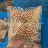 Palitos de Frutas com Contas Douradas Galvanizadas 100 Peças/Pacote Palitos de Cocktail com Contas Prateadas Decoração de Aperitivos Espetos de Bambu 8mm Contas Douradas
