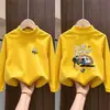 Camisa Base de Pelúcia Escovada para Meninos, Gola Meio Alta, Quente, Nova Chegada Outono/Inverno para Bebê, Roupas de Outono, Roupa Íntima Infantil Média/Grande