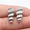 24X10X6.9Mm, Diámetro del Agujero Aproximadamente 1.7mm, 5.3g, Color Plata Antigua, Cuentas Perforadas de Concha, Cuentas de Agujero Pequeño