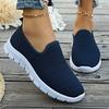 Comercio Exterior Talla Grande Tejido de Mosca Estilo Deportivo Zapatos Planos Bajos para Mujer Transfronterizos Europeos y Americanos Malla Tejida Transpirables Zapatos sin Cordones Wish