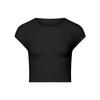Top deportivo adelgazante de secado rápido para primavera y verano Tencel gimnasio correr manga corta camiseta transpirable ropa de yoga para mujer