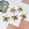 Perlas de Imitación de ABS Estampadas en Oro, Estrellas de Mar, Conchas, Cuentas Perforadas para Manualidades DIY, Pinzas para el Cabello con Pegamento Crema, Cadenas para Teléfono, Accesorios para Llaveros