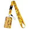 Set de Tarjetas con Lanyard de Animales Panda Jirafa Cinta Lanyard para Estudiante Combinación de Dibujos Animados Color Tarjeta de Trabajo Teléfono Móvil